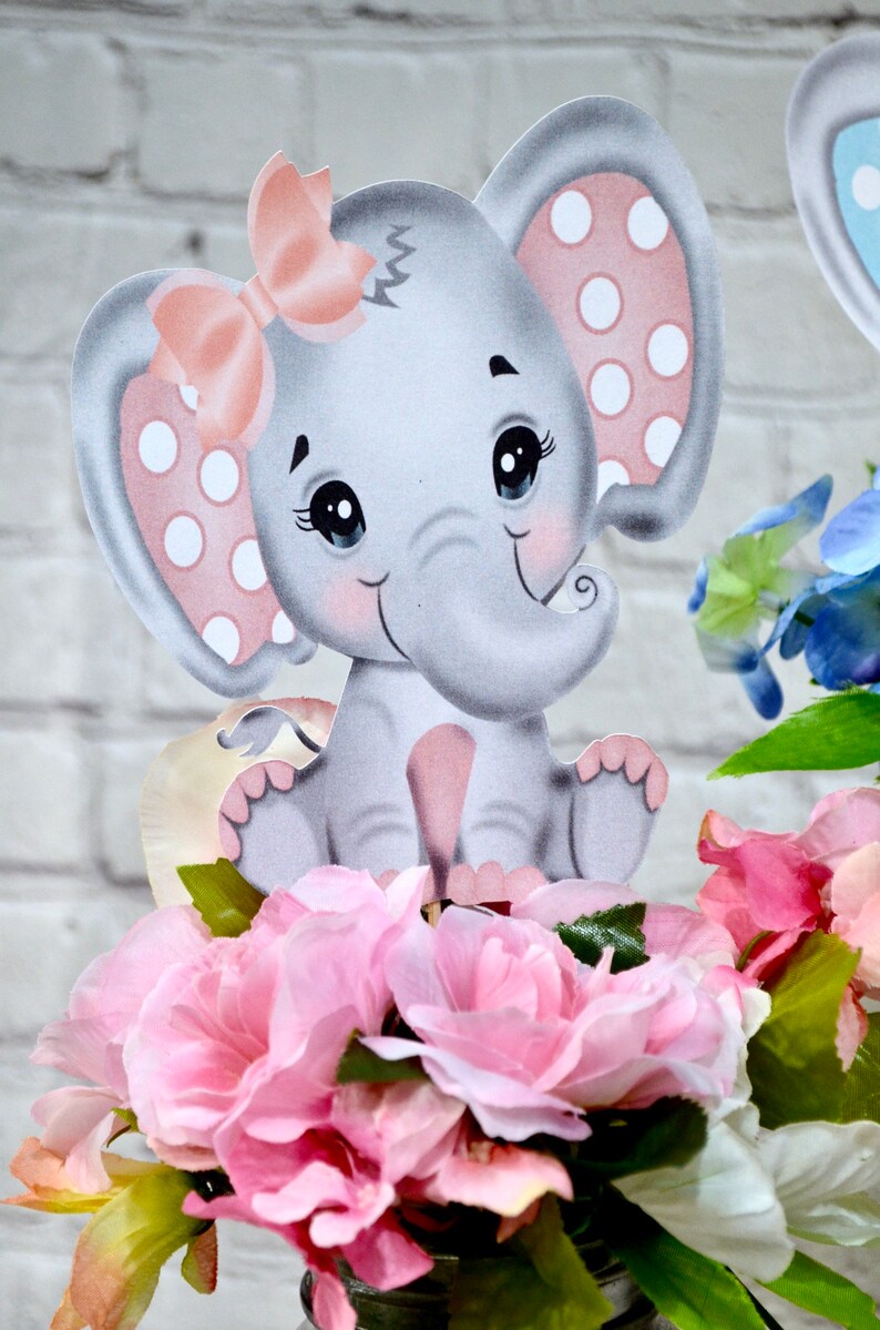 Elephant Baby Shower Decoration Picks Safari Baby Shower Etsy
