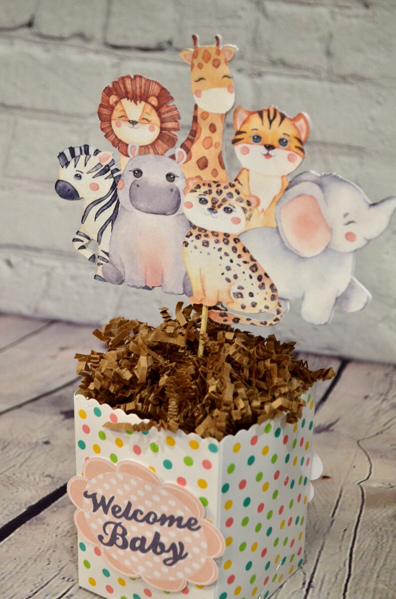 Safari/ Jungle Baby Shower Decorations/ Centerpiece Etsy