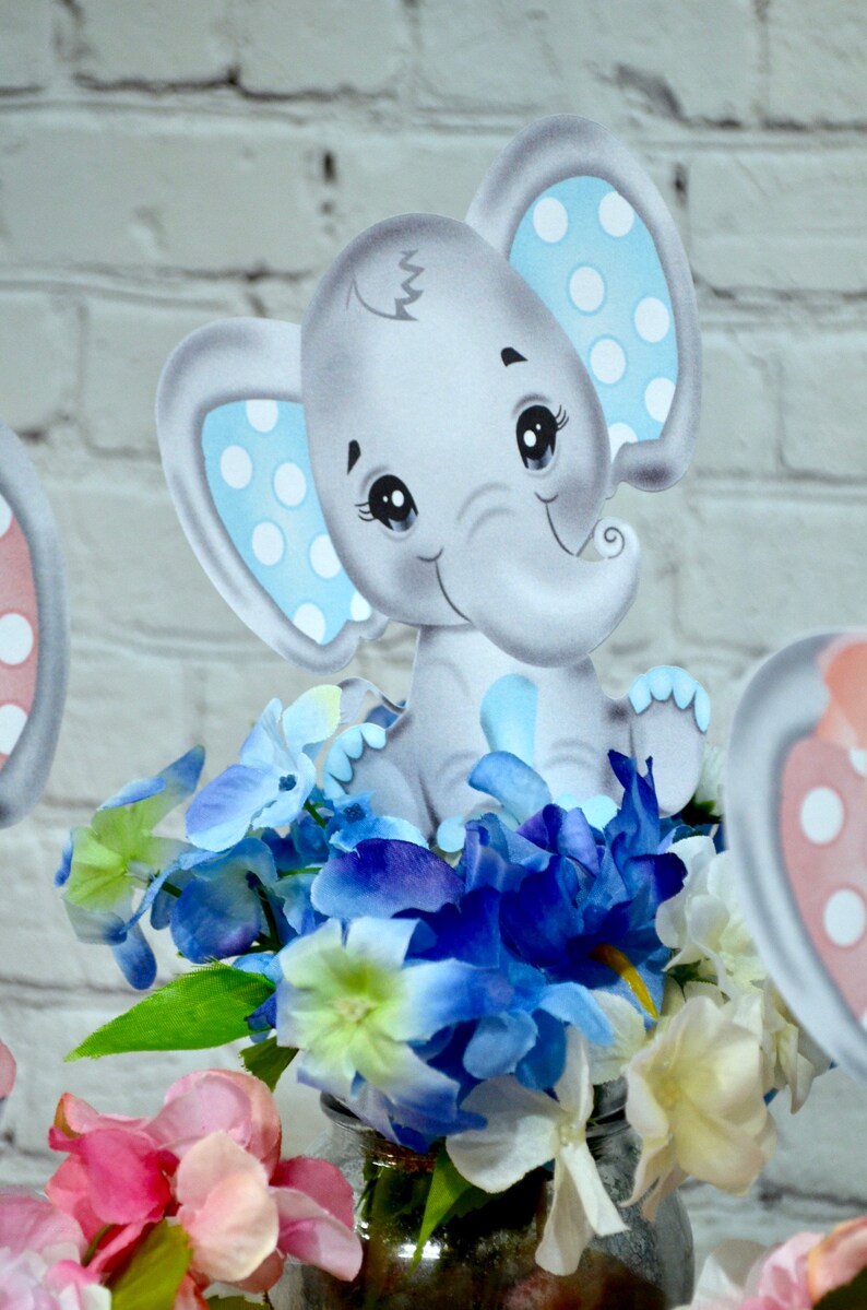 Elephant Baby Shower Decoration Picks Safari Baby Shower Etsy
