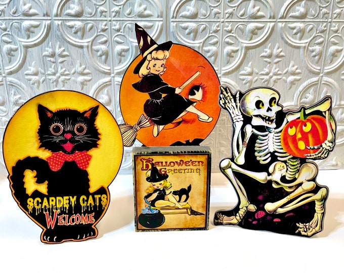 Fun Group of 5 Mid Century Modern Halloween Diecut Decorations 1950s - Etsy