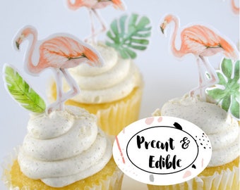Flamingo topper, flamingo cupcake topper,flamingo cake topper , edible flamingo, edible cupcake topper ,precut & edible