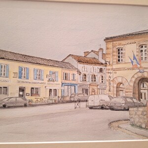 Salvagnac - village in France Watercolour