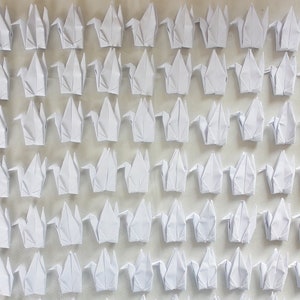 100 gru di carta origami bianche pure, uccelli di carta, gru piegate per matrimonio, festa di compleanno, matrimonio giapponese, regalo di San Valentino