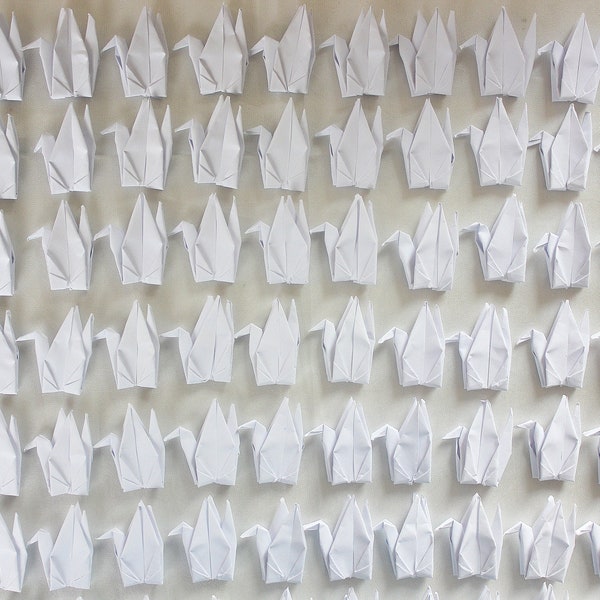 100 Pure White Origami Paper Cranes Paper Bird Fold Crane for Wedding Birthday Party Japanese Wedding Valentines Gift