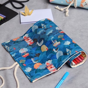 Rouleau de crayons de couleur pour toile, organiseur pour rouleau de crayons, emballage du rouleau de stylos à encre gel liquide en tissu, trousse d'artiste