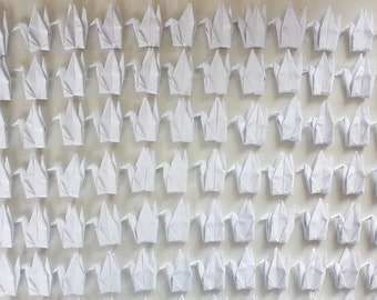 100 Pure White Origami Paper Cranes Paper Bird Fold Crane for Wedding Birthday Party Japanese Wedding Valentines Gift