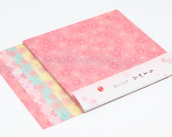 Flowers Print Chiyogami Paper – 60 Sheets 5.9 x 5.9 inch Folding Cranes Paper – Sakura Origami Paper Pack  – Japanese Yuzen Sakura Paper