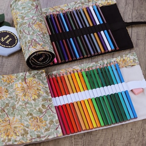 Astuccio portapenne in cotone con stampa floreale di William Morris, portapenne in tela, portapenne colorato, organizer, borsa portautensili, astuccio portapenne, regali per il ritorno a scuola