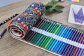 William Morris Fabric Pencil Roll Up: Canvas Coloring Pencil Organizer product logo