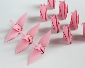 100 Pink Origami Papierkrane japanischer Fold Paper Bird Crane für Jubiläumsgeschenke Valentines