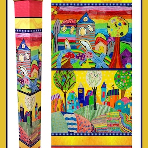 Kid at Art Garden Peace Pole with Solar Light 52&quot; Outdoor Decoration