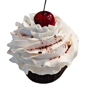 DEZICAKES Fake Cupcake Red Velvet Prop Decoration Dezicakes Fake Food- Fake Cake-  Artificial Cake- Faux Cake Decor