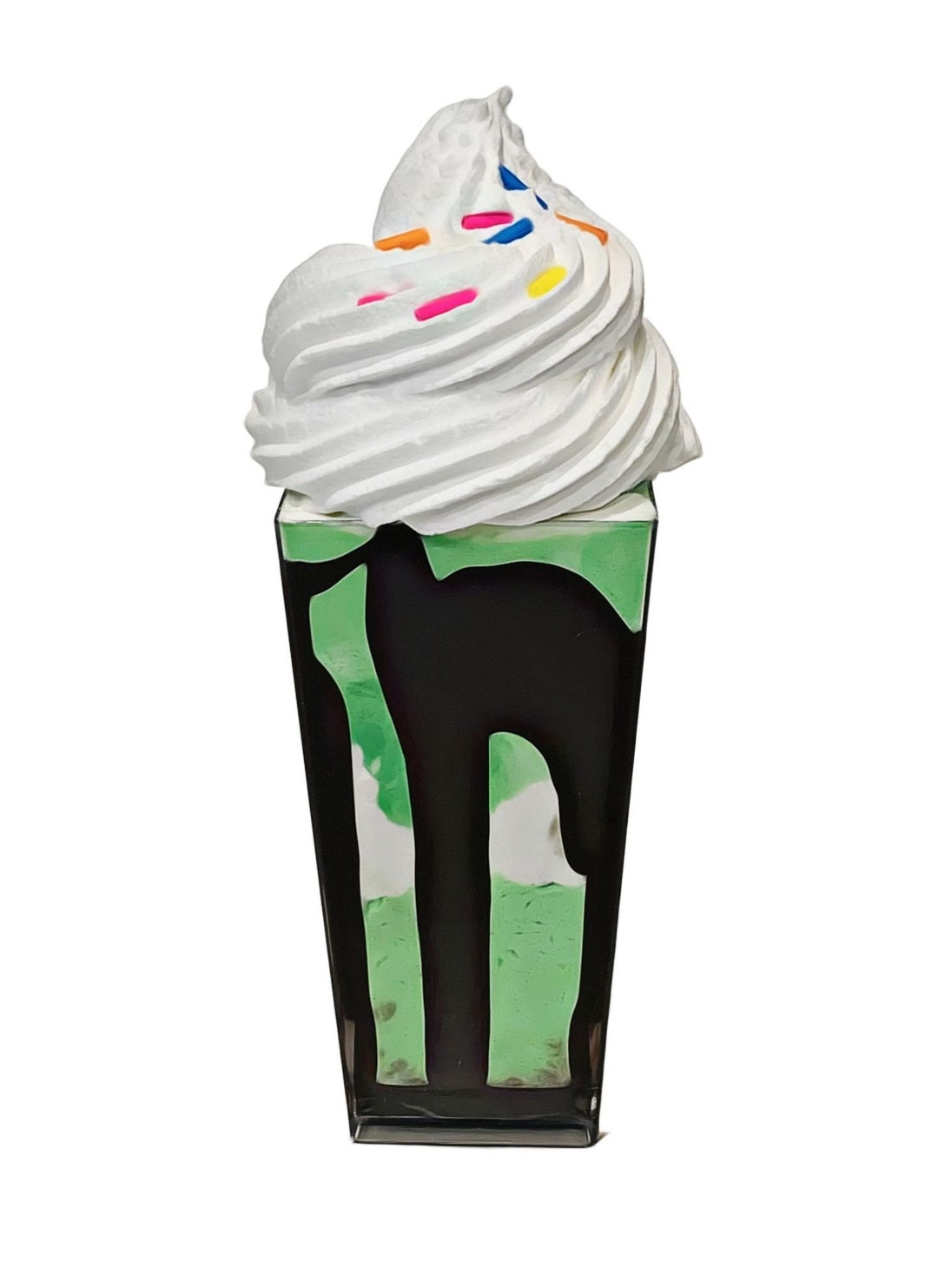 Fake Pudding DEZICAKES Fake Pudding Shot Leprechaun Green Parfait Prop Decoration ...