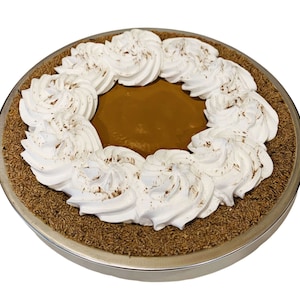 DEZICAKES Fake Pie Pumpkin Spice Pie w/ Whipped Cream & Cinnamon Prop Decoration Dezicakes