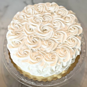 DEZICAKES Fake Cake White Rosette Wedding Prop Decoration Dezicakes image 3