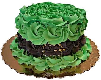DEZICAKES Fake Cake St. Patricks Day Fake Cake Green Hat Rosette Irish Prop Dezicakes