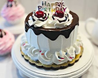 DEZICAKES Cherry Birthday Fake Cake