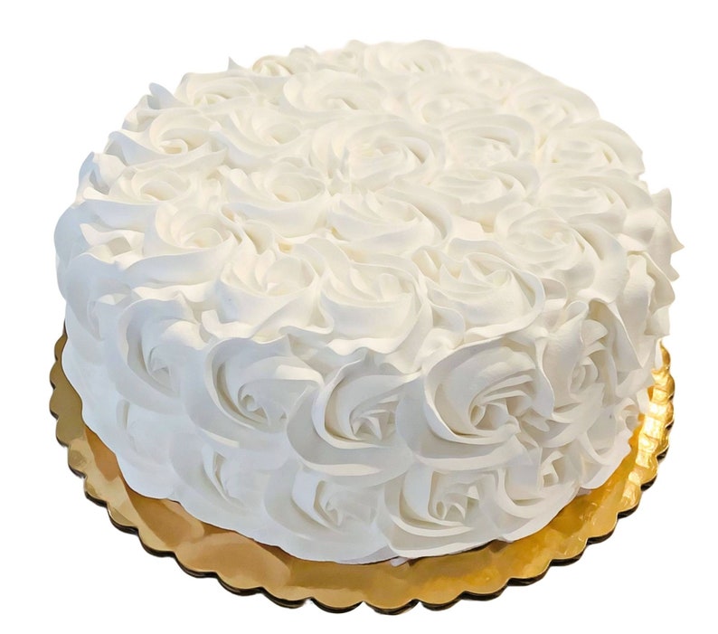 DEZICAKES Fake Cake White Rosette Wedding Prop Decoration Dezicakes image 1