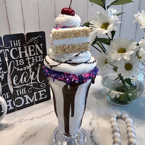 DEZICAKES Fake Milkshake Birthday Cake Shake Crazishake Prop Decoration Dezicakes Fake Food- Fake Cake- Home Decoration