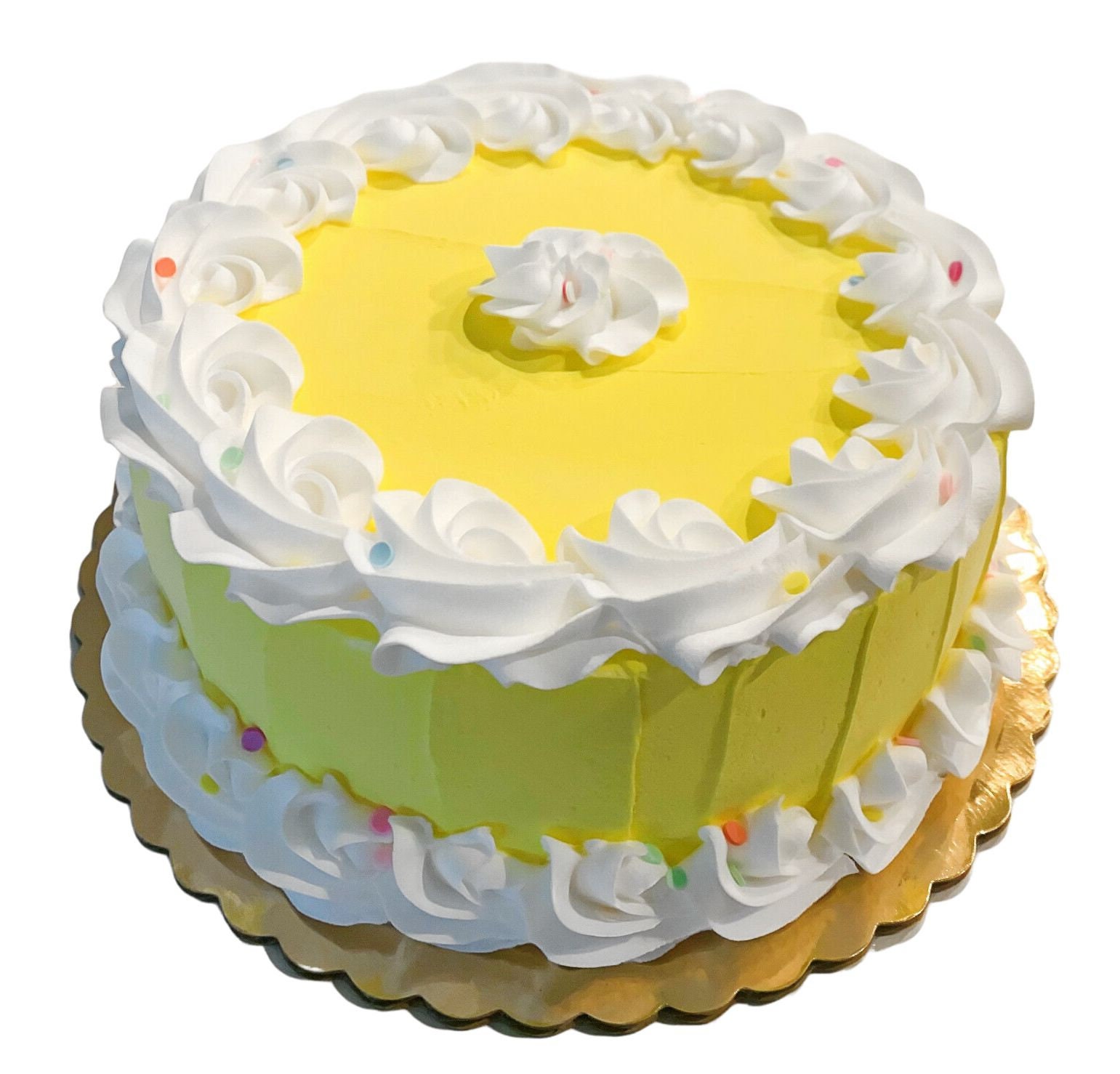 DEZICAKES Fake Cakeyellow Birthday Cake With Confetti - Etsy