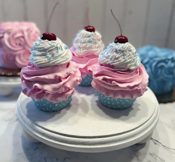 DEZICAKES Fake Cupcake Bubble Gum Pink & Blue Prop Decoration Dezicakes 