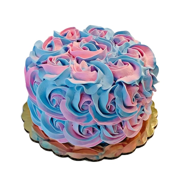 Faux Gateau Barbe A Papa Tourbillon Rose Bleu Rosette Gateau Etsy