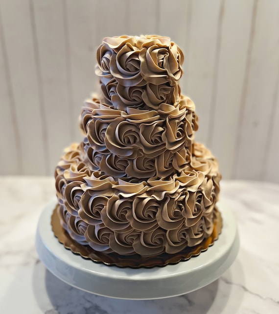 DEZICAKES Wedding Cake Fake Chocolate Wedding Cake 3 Tier
