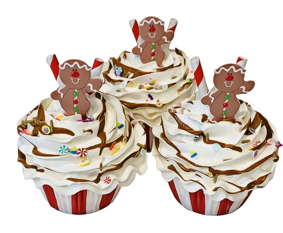Buy DEZICAKES Fake Cupcakes the Gingerbread Man Christmas Online in India - Etsy