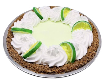 DEZICAKES Fake Key Lime Pie with Whipped Cream Prop Decoration Fake Food- Fake Cake-  Artificial Cake- Cake Decor