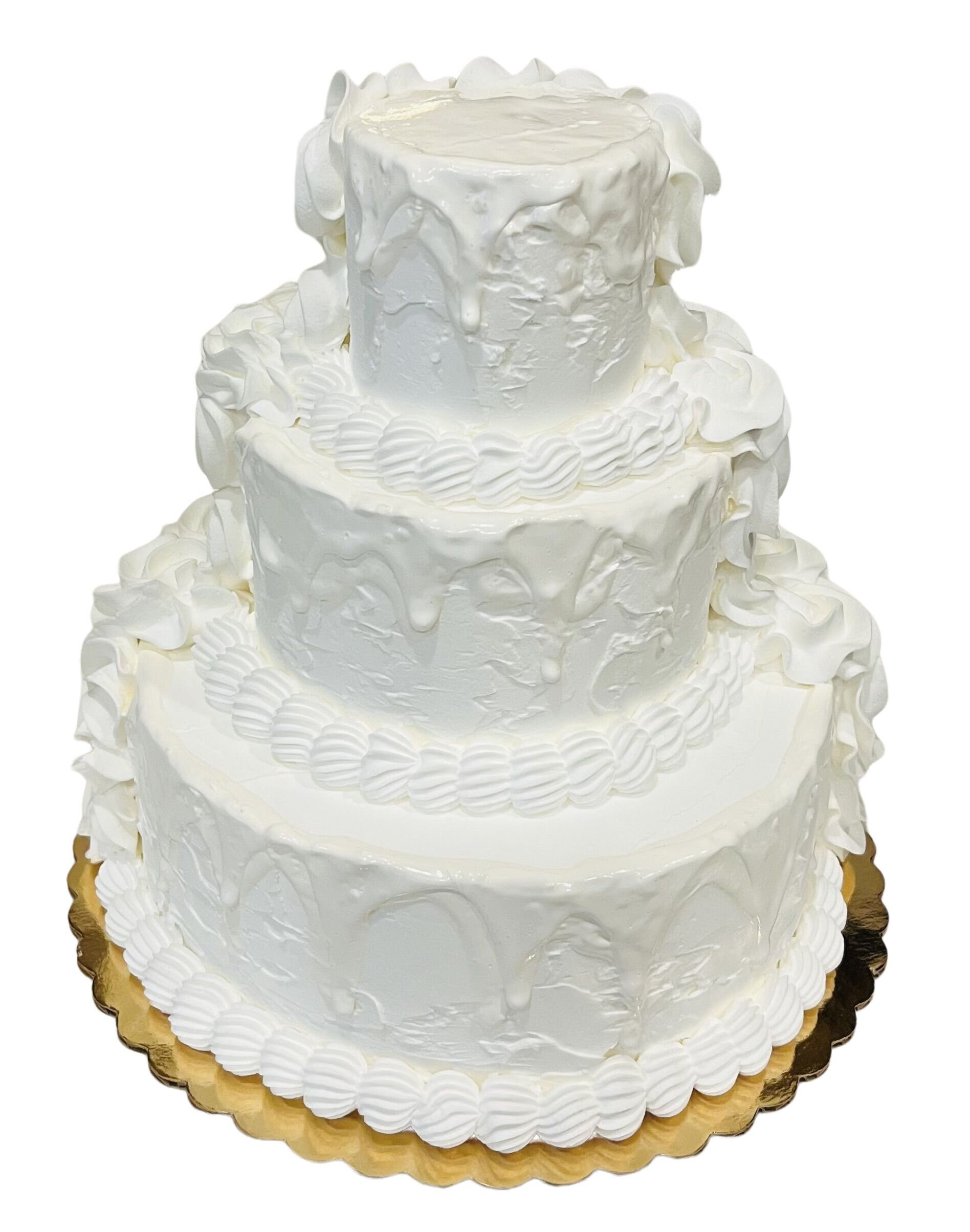 Fake Wedding Cake Textured 3 Tier Ivory Rosette Drizzle Prop - Etsy  Österreich