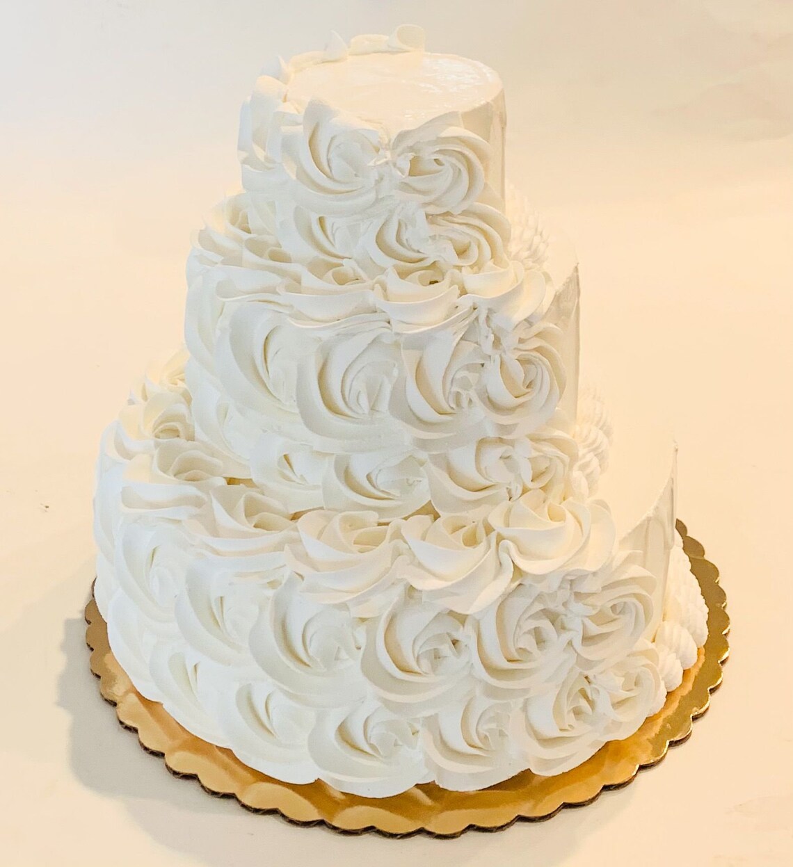Fake Wedding Cake 3 Tier Ivory Rosette Drizzle Prop Decoration Etsy