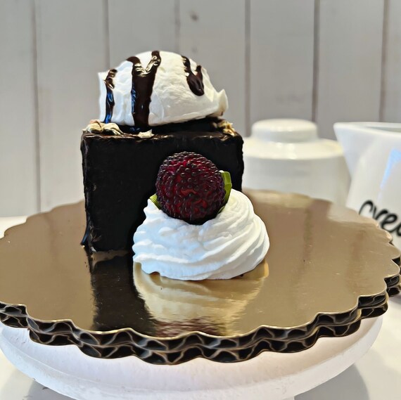 Dezicakes Fake Cake Slice Artificial Food Display Vanilla Chocolate Slices