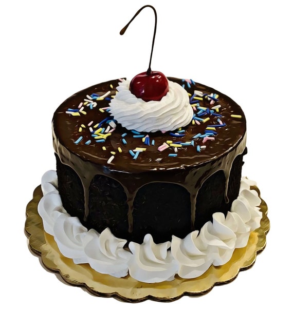 Buy DEZICAKES Fake Cake Chocolate Drizzle Faux Cake Decoration