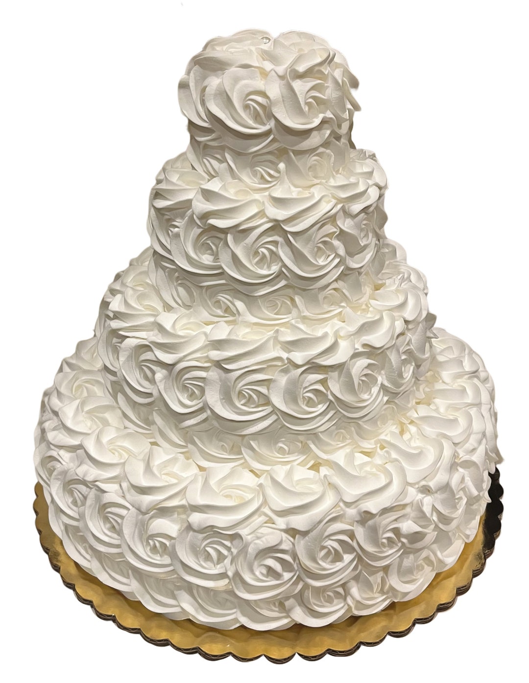 DEZICAKES Fake Wedding Cake 4 Tier White Rosette Cake Prop - Etsy