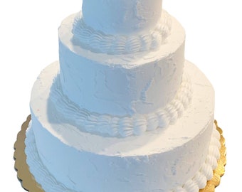 DEZICAKES Fake Wedding Cake 3 Tier Wedding Cake White Textured 3 Tier Cake Prop Decoration Dezicakes