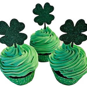 DEZICAKES Fake Cupcakes Green St Patrick's Day Cupcakes Set of 3 Prop Decoration Dezicakes image 1