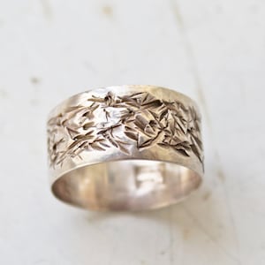 Mens Wedding Band Rustic Wedding Band Viking Wedding Ring Brutalist Ring Men Silver Ring Textured Rugged Rough Distressed Scratch Etched