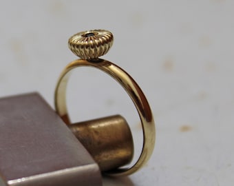 14k solid gold bezel ring