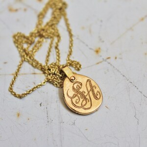 Monogram Necklace Gold Initials Necklace Personalized 14k Gold Initials Charm Personalized Name Pendant Custom Letter Necklace