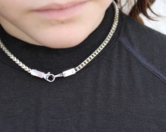 Collar grueso de plata Collar de gargantilla Chunky Choker Collar punk Collar grueso Collar grueso Collar de plata de ley Collar grueso Collar hecho a mano