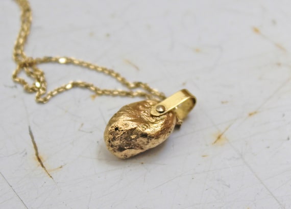 raw gold nugget pendant
