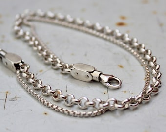 Unique Anklet Foot Bracelet Sterling Silver Anklet Boho Anklet Silver Anklet Bracelet Double chain Anklet summer jewelry ethnic jewelery
