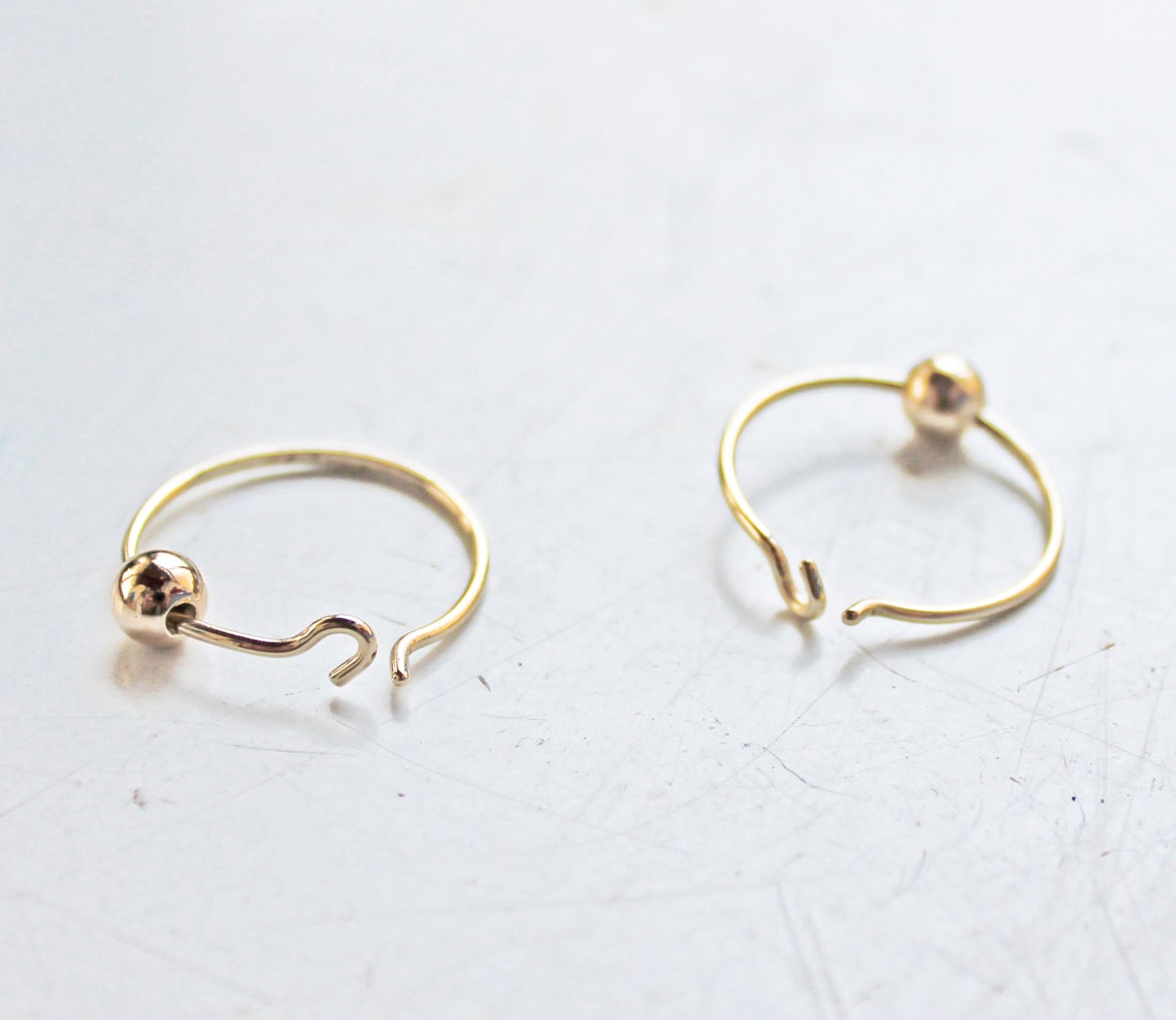 Small Hoop Earrings With Charm Hoop Earrings Gold Charm Etsy