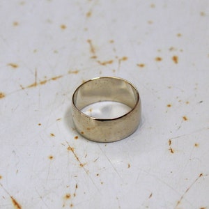 Gold Wide Band Ring, 14K Gold Wedding Band, Wide Wedding Band Gold Band Ring Cigar Band Ring Gold Flat Gold Band barrel ring image 9