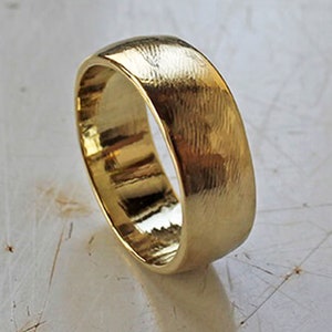Solid 14k Gold Ring Mens Wedding Band Gold Wedding Band Men Solid Gold Band 14k Solid Gold Ring Wide Band Ring 8mm Wedding Band