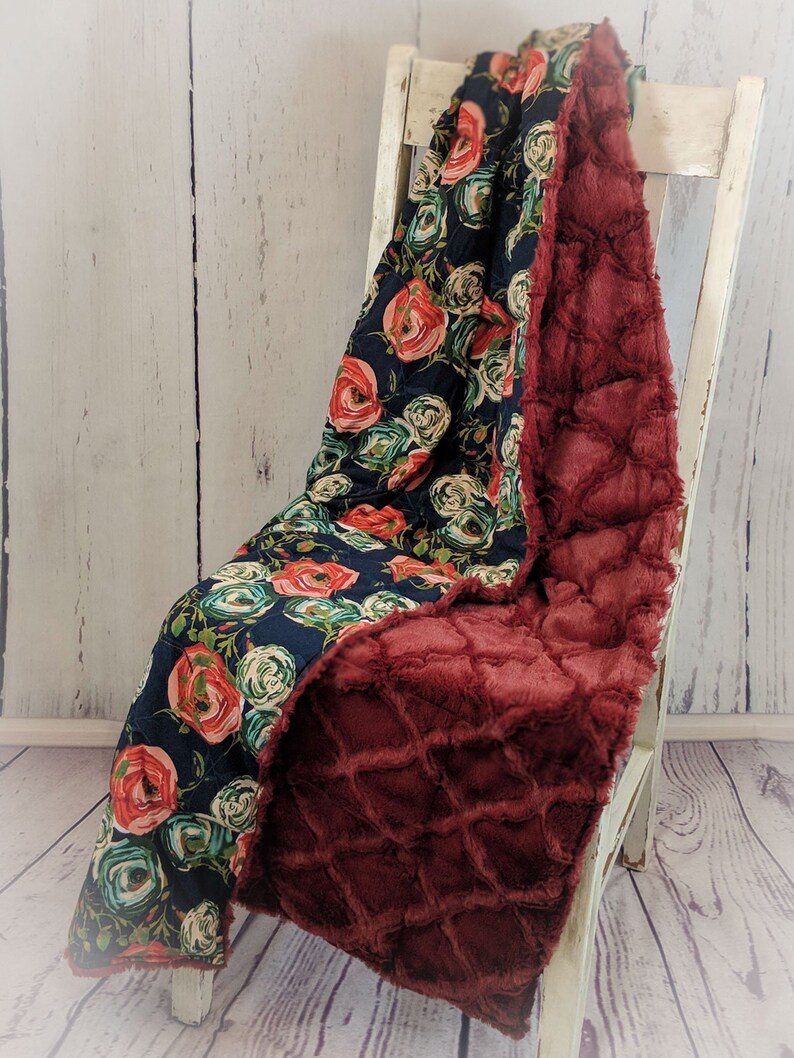 Weighted Blankets Minky Floral Soft Cotton Adults Etsy