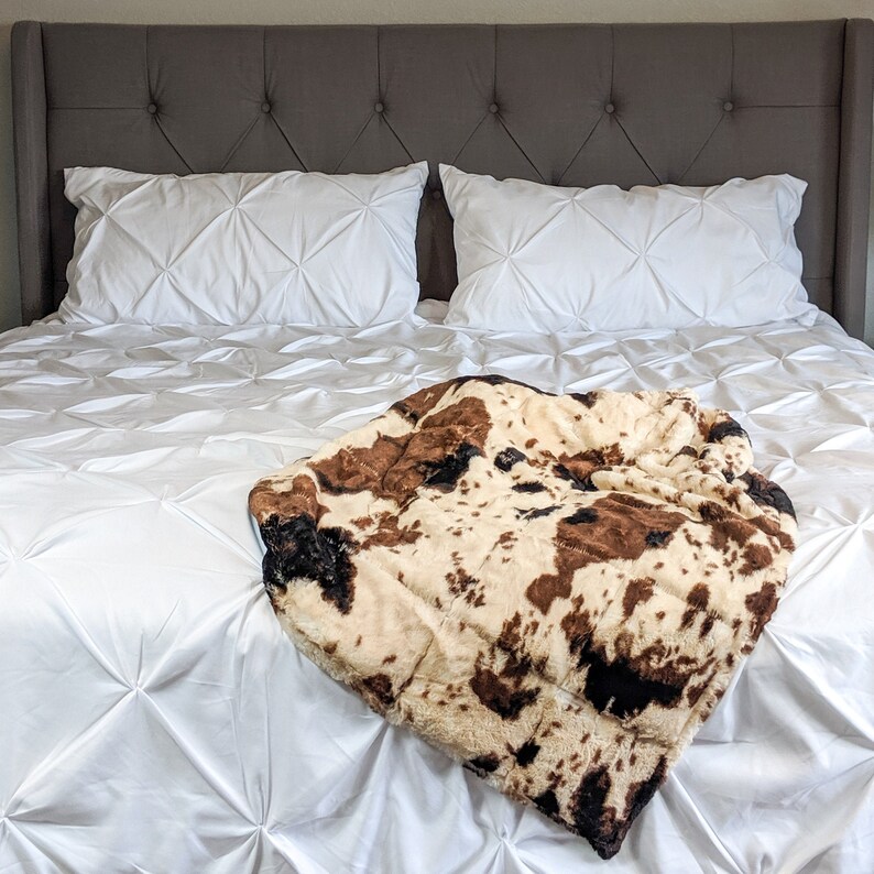 Weighted Blankets Luxe Faux Fur Cowhide or Pony Minky w/ Etsy