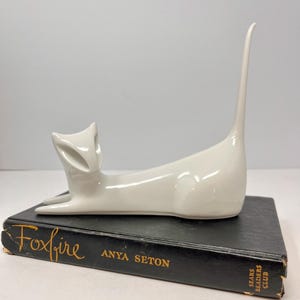 1950s Royal Dux Mid Century Modern Cat Figurine Cat Sculpture 