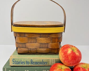 カロナン　バスケットバッグ ミシシッピ州カロナン・ジャクソン作、ヴィンテージの手描きカロナン