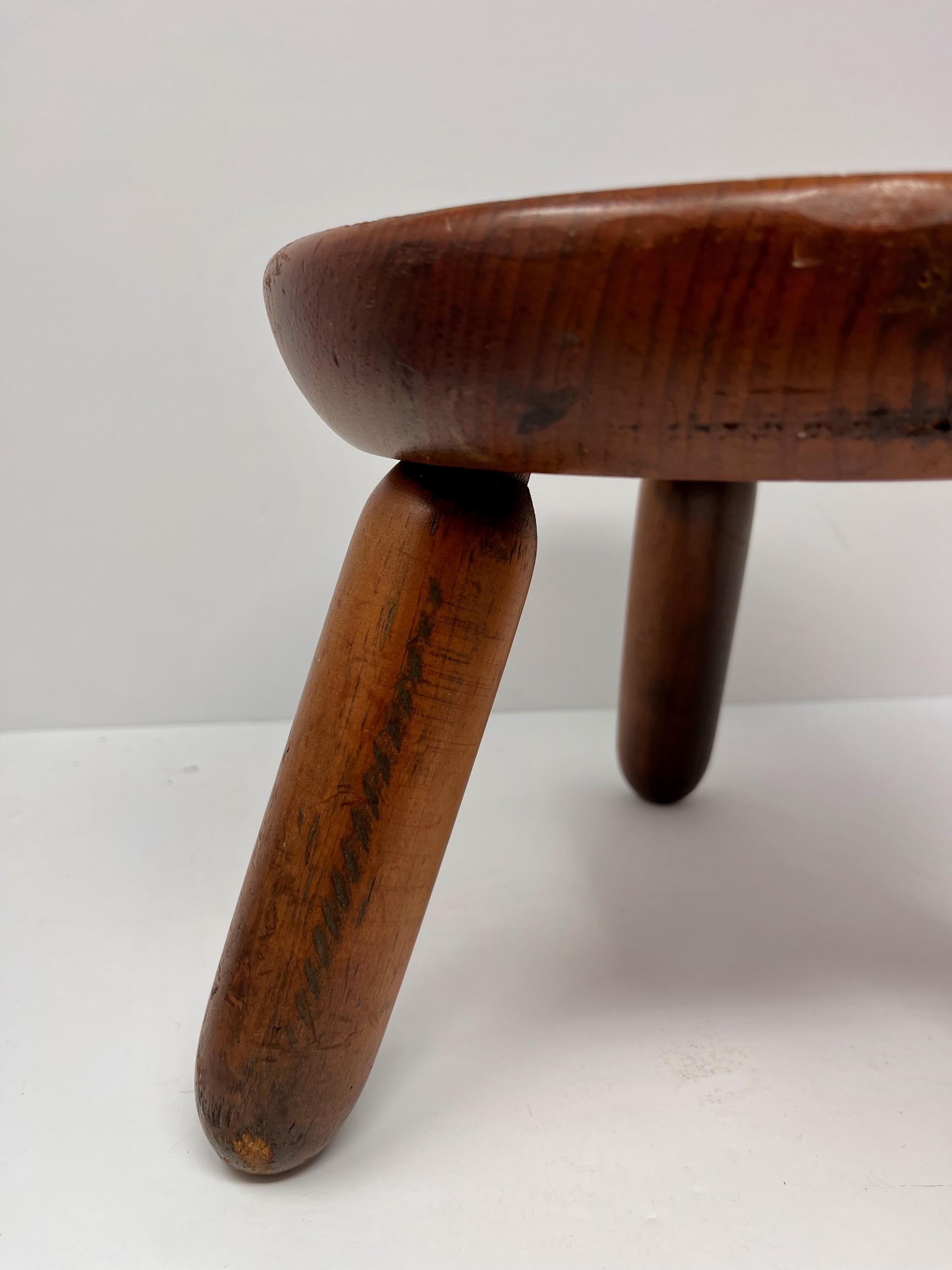 ヴィンテージ3本脚木製スツール - Etsy 日本